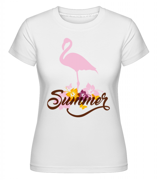 Summer Flamingo - Shirtinator Frauen T-Shirt - Weiß - Vorn