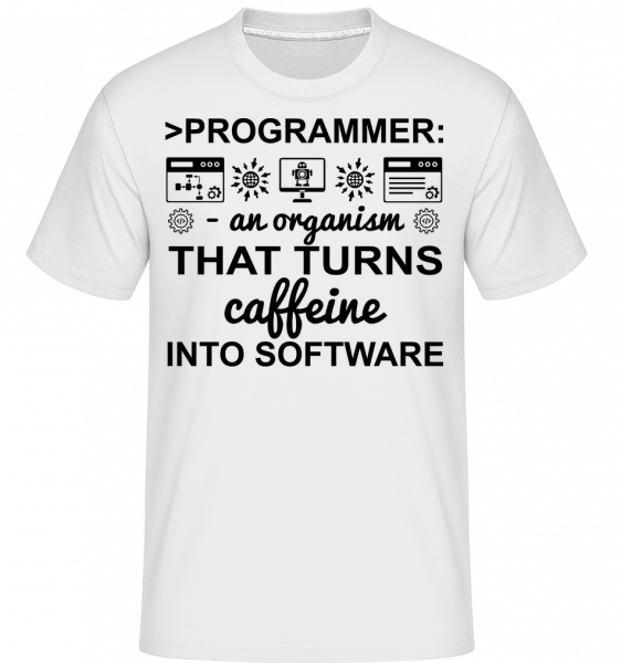 Caffeine Into Software - Shirtinator Männer T-Shirt - Weiß - Vorn