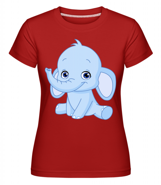 Elefant Comic - Shirtinator Frauen T-Shirt - Rot - Vorn