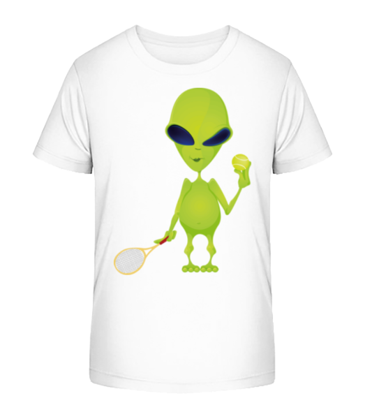 Alien Plays Tennis - Camiseta ecológica para niños Stanley Stella - Blanco - delante