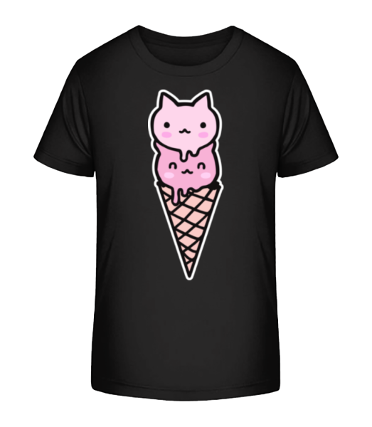 Little Kitten Ice Creme - Camiseta ecológica para niños Stanley Stella - Negro - delante