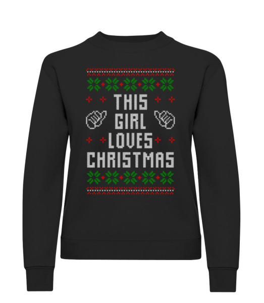 This Girl Loves Christmas - Women's Sweatshirt - Black - imagedescription.FrontImage