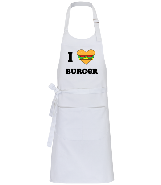 I Love Burger - Delantal de cocina profesional - Blanco - delante