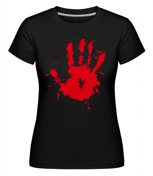 Blutiger Handabdruck - Shirtinator Frauen T-Shirt - Schwarz - Vorn