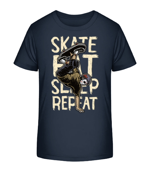 Skate Eat Sleep Repeat - Camiseta ecológica para niños Stanley Stella - Marino - delante