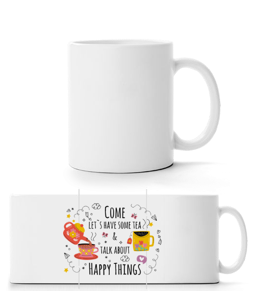 Talk About Happy Things - Taza panorámica - Blanco - delante