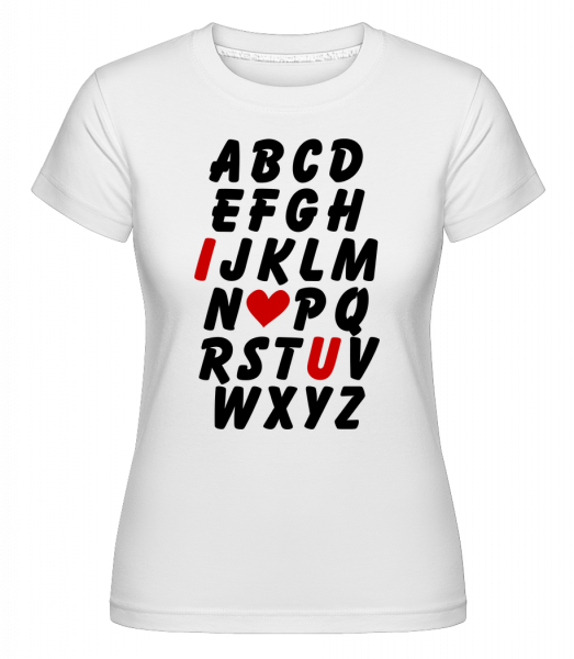 Love Alphabet - Shirtinator Frauen T-Shirt - Weiß - Vorn