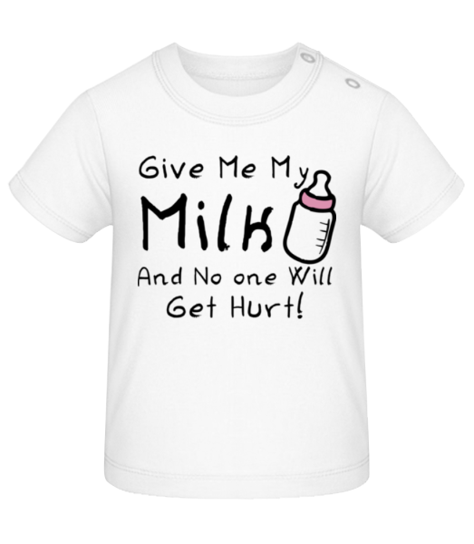 Give Me My Milk - Camiseta de bebé - Blanco - delante