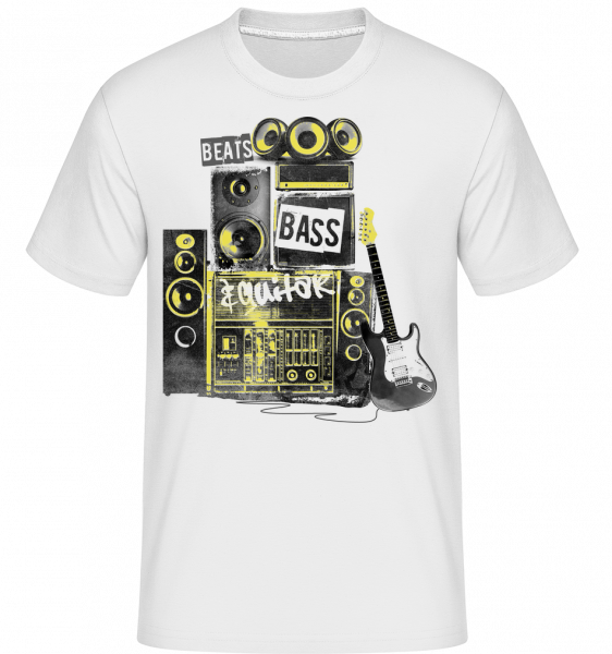 Beat Bass And Guitar - Shirtinator Männer T-Shirt - Weiß - Vorn