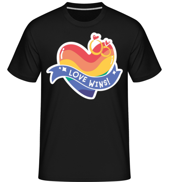 Love Wins - Camiseta Shirtinator para hombre - Negro - delante