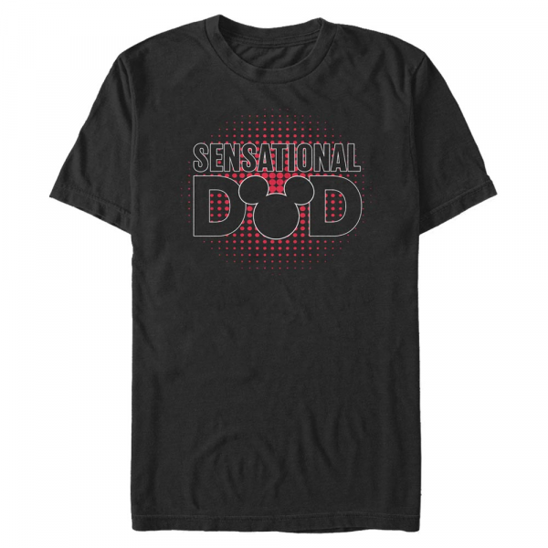 Disney Classics - Ratón Miguelito Miguelín - Mickey Sensational Dad - Día del Padre - Hombres Camiseta - Negro - delante