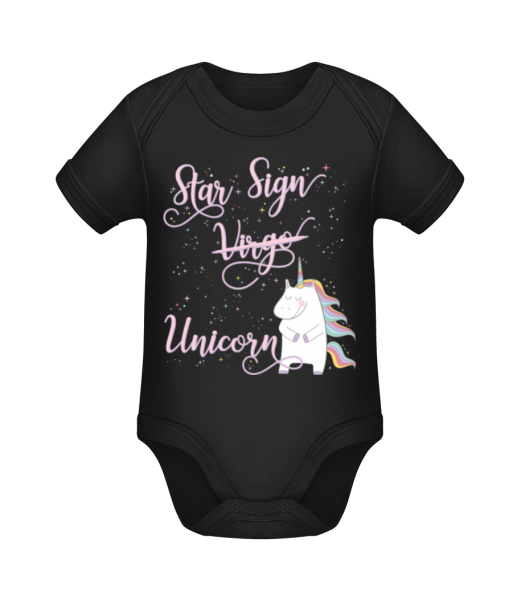 Star Sign Unicorn Virgo - Body ecológico para bebé - Negro - delante