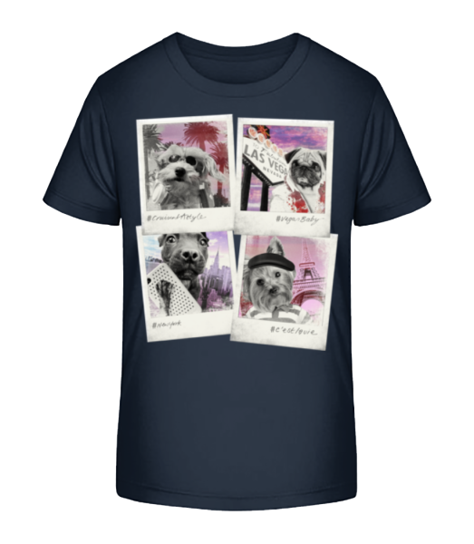 Dog Polaroids - Camiseta ecológica para niños Stanley Stella - Marino - delante