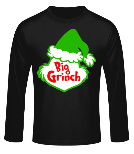 Big Grinch - Camiseta básica de manga larga para hombre - Negro - delante