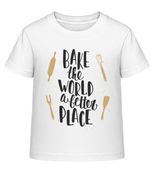 Bake The World A Better Place - Camiseta Shirtinator para niños - Blanco - delante