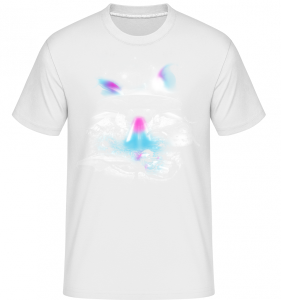 UFO In Surrealer Landschaft - Shirtinator Männer T-Shirt - Weiß - Vorn