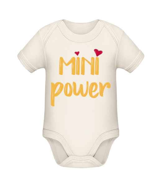 Mini Power - Body ecológico para bebé - Crema - delante