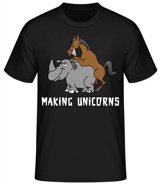 Making Unicorns - Männer Basic T-Shirt - Schwarz - Vorn