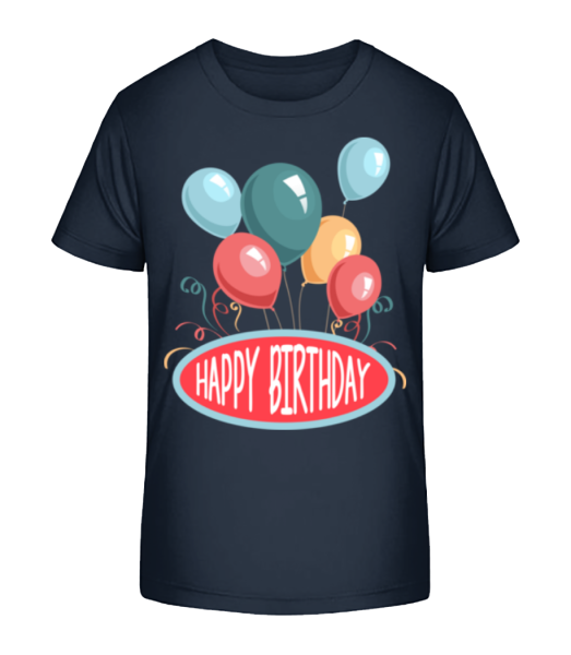 Happy Birthday Balloons - Camiseta ecológica para niños Stanley Stella - Marino - delante