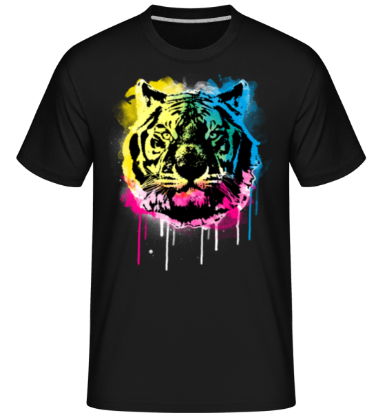Multicolor Tiger -  Shirtinator Men's T-Shirt - Black - imagedescription.FrontImage