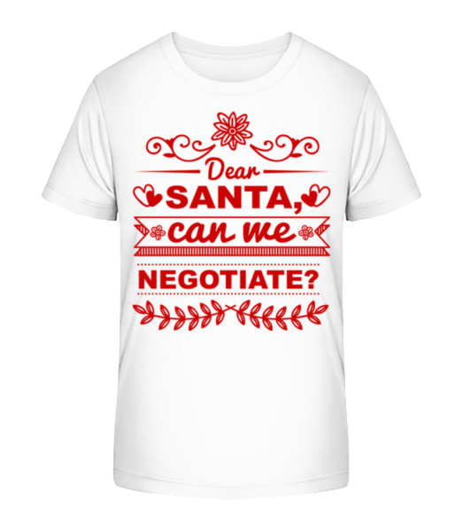 Santa Can We Negotiate? - Camiseta ecológica para niños Stanley Stella - Blanco - delante