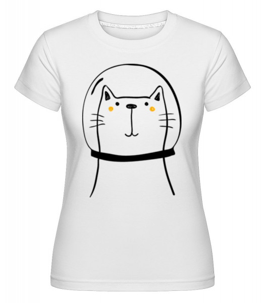 Space Katze - Shirtinator Frauen T-Shirt - Weiß - Vorne