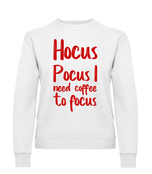Hocus Pocus I Need Coffe To Focu - Frauen Pullover - Weiß - Vorn