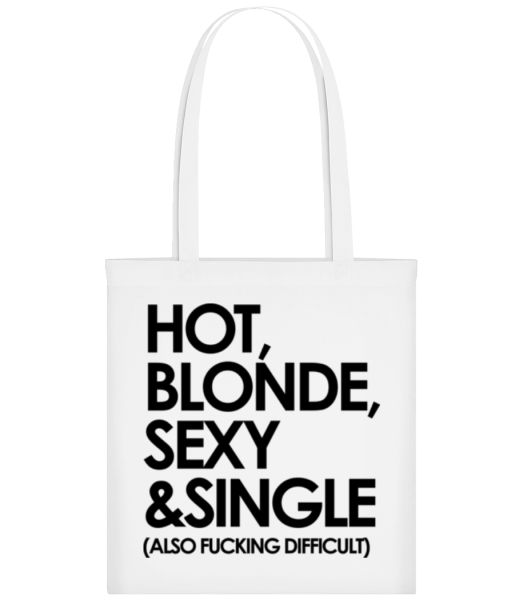 Hot, Blonde, Sexy & Single - Bolsa de tela - Blanco - delante