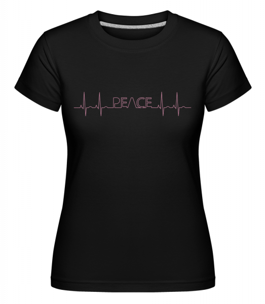 Peace Herzschlag - Shirtinator Frauen T-Shirt - Schwarz - Vorn