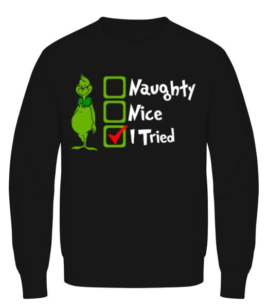 Naughty Nice I Tried - Men's Sweatshirt - Black - imagedescription.FrontImage