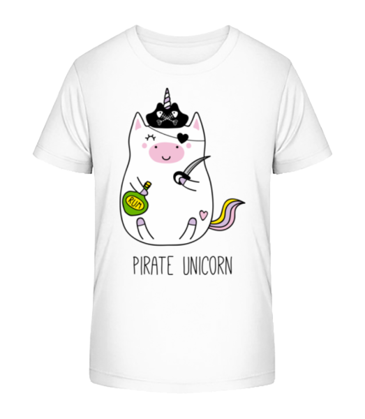 Pirate Unicorn - Camiseta ecológica para niños Stanley Stella - Blanco - delante