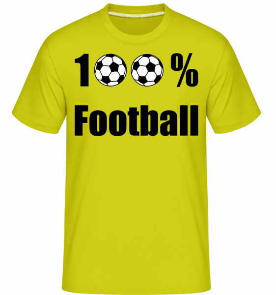 100 % Football - Shirtinator Männer T-Shirt - Lime - Vorn