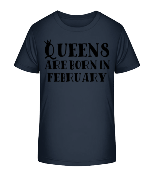 Queens Are Born In February - Camiseta ecológica para niños Stanley Stella - Marino - delante