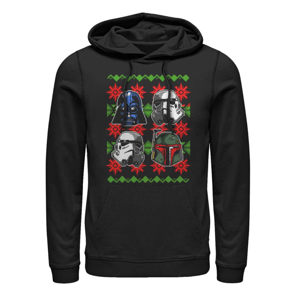Star Wars - Skupina Holiday Faces - Navidad - Unisex Sudadera con capucha - Negro - delante
