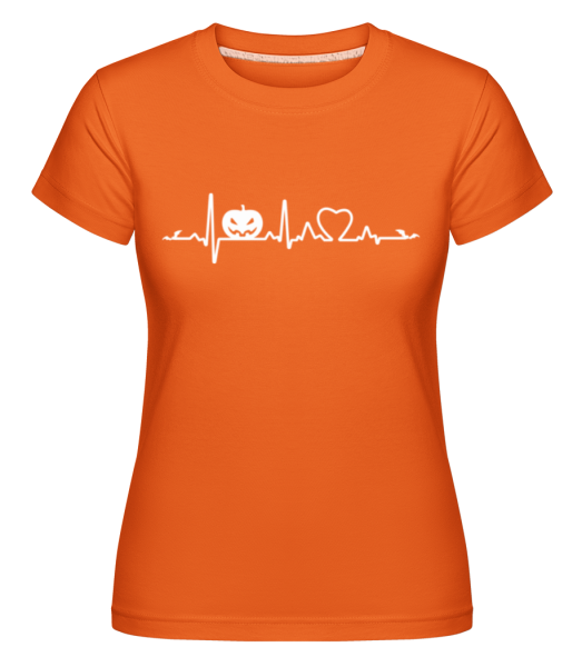 Pumpkin heartbeat - Camiseta Shirtinator para mujer - Naranja - delante