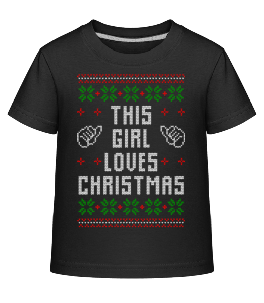 This Girl Loves Christmas - Camiseta Shirtinator para niños - Negro - delante