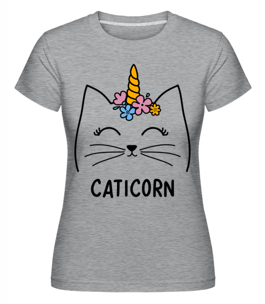 Caticorn - Shirtinator Frauen T-Shirt - Grau meliert - Vorn