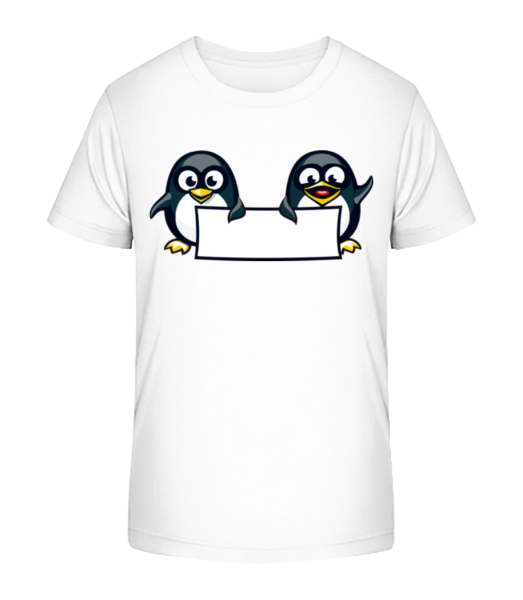 Cute Penguins Sign - Camiseta ecológica para niños Stanley Stella - Blanco - delante