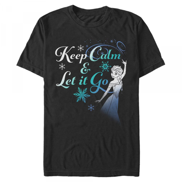 Disney - Frozen - Elsa Let it Go Now - Hombres Camiseta - Negro - delante