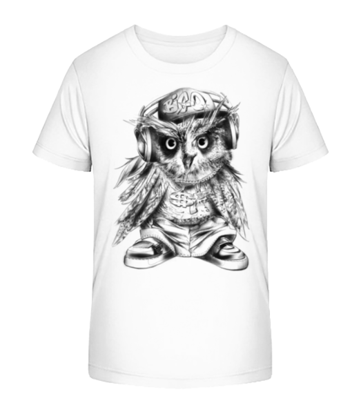 Hip Hop Owl - Camiseta ecológica para niños Stanley Stella - Blanco - delante