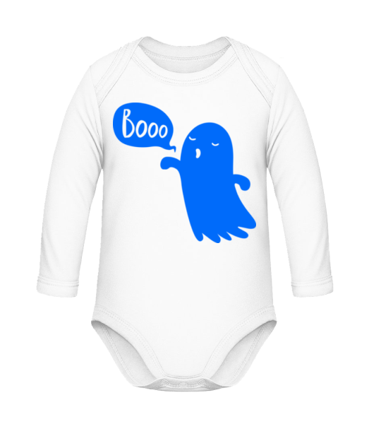 Booo Ghost - Body ecológico de manga larga para bebés - Blanco - delante