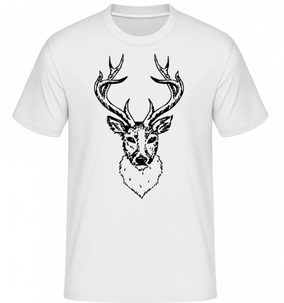 Deer Head Black - Shirtinator Männer T-Shirt - Weiß - Vorn