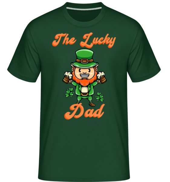 St Patrick's Day Lucky Dad - Camiseta Shirtinator para hombre - Verde botella - delante