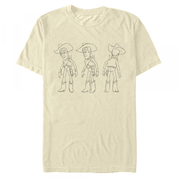 Pixar - Toy Story - Woody Turnaround - Hombres Camiseta - Crema - delante