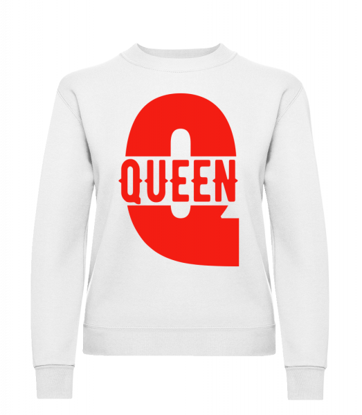 Queen Q - Frauen Pullover - Weiß - Vorn