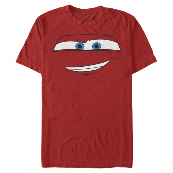 Pixar - Cars - Lightning McQueen McQueen Big Face - Hombres Camiseta - Rojo - delante