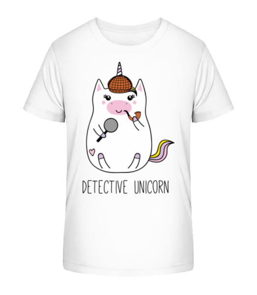 Detective Unicorn - Camiseta ecológica para niños Stanley Stella - Blanco - delante