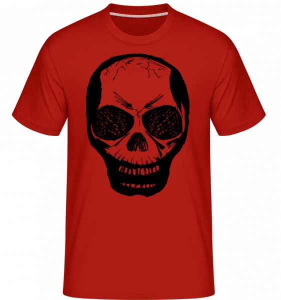 Skull Black - Shirtinator Männer T-Shirt - Rot - Vorn