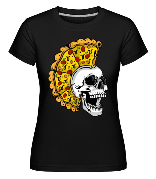 Skull Pizza -  Shirtinator Women's T-Shirt - Black - imagedescription.FrontImage