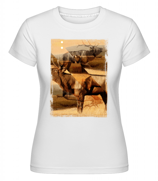 Hirsch Kreativ - Shirtinator Frauen T-Shirt - Weiß - Vorn